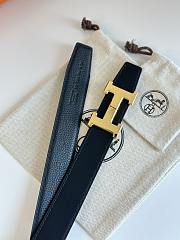 Okify Hermes Gold H Buckle Reversible Belt In Black 3,2cm - 3