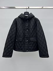 Okify Burberry Black Hooded Puffer Jacket - 1