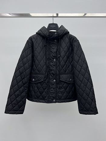 Okify Burberry Black Hooded Puffer Jacket