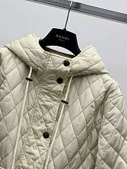 Okify Burberry White Hooded Puffer Jacket - 2