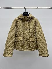 Okify Burberry Beige Hooded Puffer Jacket - 1