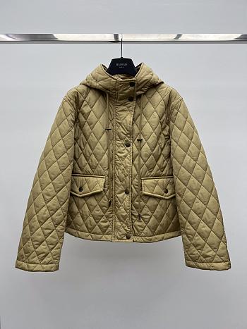 Okify Burberry Beige Hooded Puffer Jacket