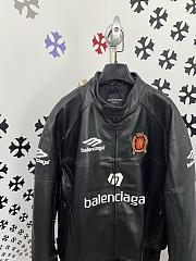Okify Balenciaga Black Motorcycle Leather Jacket 25716 - 6
