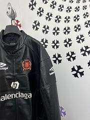 Okify Balenciaga Black Motorcycle Leather Jacket 25716 - 5