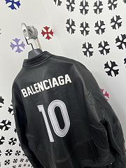 Okify Balenciaga Black Motorcycle Leather Jacket 25716 - 4