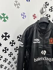 Okify Balenciaga Black Motorcycle Leather Jacket 25716 - 3