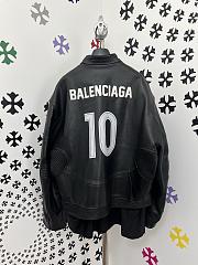 Okify Balenciaga Black Motorcycle Leather Jacket 25716 - 2