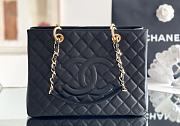 Okify CC Quilted Grand Shopping Tote In Black Caviar With Gold Hardware 33x24x13cm - 4