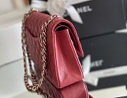 Okify CC Flap Bag In Red Caviar With Light Gold Hardware 25.5x15.5x6.5cm - 6