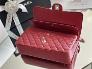 Okify CC Flap Bag In Red Caviar With Light Gold Hardware 25.5x15.5x6.5cm - 5