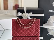 Okify CC Flap Bag In Red Caviar With Light Gold Hardware 25.5x15.5x6.5cm - 4