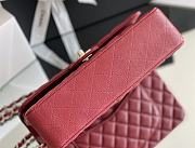 Okify CC Flap Bag In Red Caviar With Light Gold Hardware 25.5x15.5x6.5cm - 3
