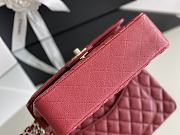 Okify CC Flap Bag In Red Caviar With Light Gold Hardware 23x14.5x6cm - 4