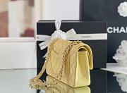 Okify CC Flap Bag In Light Yellow Caviar With Light Gold Hardware 23x14.5x6cm - 5