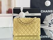 Okify CC Flap Bag In Light Yellow Caviar With Light Gold Hardware 23x14.5x6cm - 4