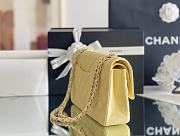 Okify CC Flap Bag In Light Yellow Caviar With Light Gold Hardware 25.5x15.5x6.5cm - 4