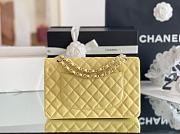 Okify CC Flap Bag In Light Yellow Caviar With Light Gold Hardware 25.5x15.5x6.5cm - 3