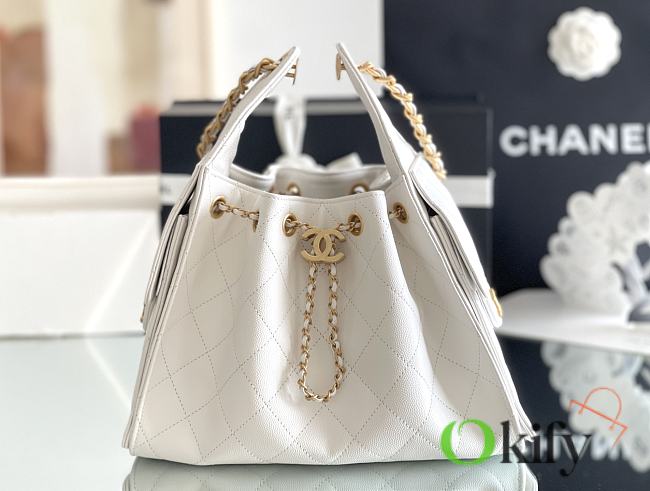 Okify CC 25 Hobo Bag In White 30x26x14cm - 1