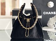 Okify CC 25 Hobo Bag In Black Suede 30x26x14cm - 1