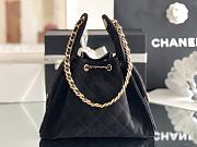 Okify CC 25 Hobo Bag In Black Suede 30x26x14cm - 5