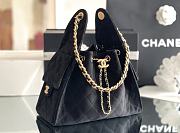 Okify CC 25 Hobo Bag In Black Suede 30x26x14cm - 4