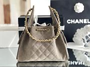 Okify CC 25 Hobo Bag In Gray Suede 30x26x14cm - 4