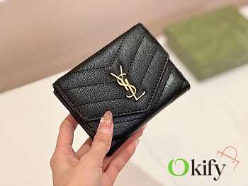 Okify YSL Envelope Black Small Wallet 11x10x2cm