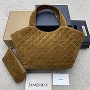Okify YSL Icare Shopping Bag In Brown Suede 31/46x28x15.5cm - 5