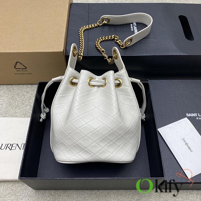 Okify YSL Cassandra Bucket Bag In White Lambskin 15.5x11x25cm - 1