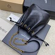 Okify YSL Cassandra Bucket Bag In Black Lambskin 15.5x11x25cm - 2