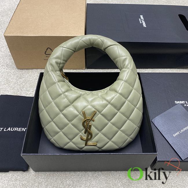 Okify YSL Icarino Quilted Nappa Bag In Light Green Strong Moss 17x13x3cm  - 1