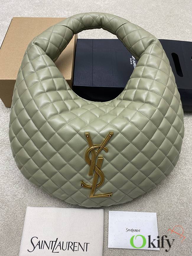 Okify YSL Icare Hobo Bag In Light Green Strong Moss 47x35x15cm - 1