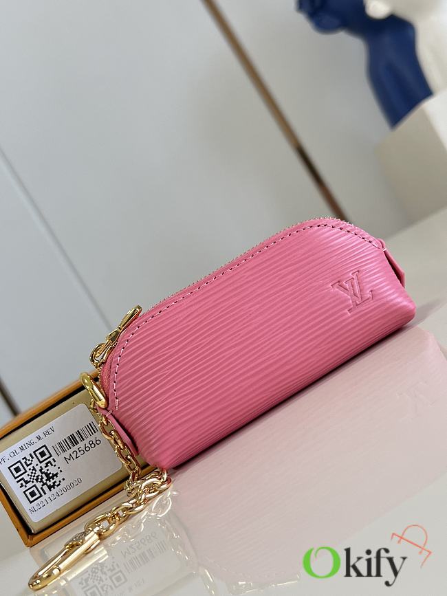 Okify Louis Vuitton Cosmetic Lipstick Pouch In Pink Epi M25686 11x6x3.3cm - 1