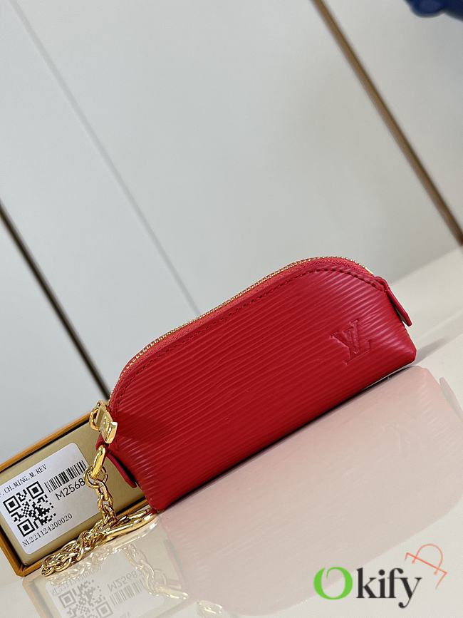 Okify Louis Vuitton Cosmetic Lipstick Pouch In Red Epi M25687 11x6x3.3cm - 1