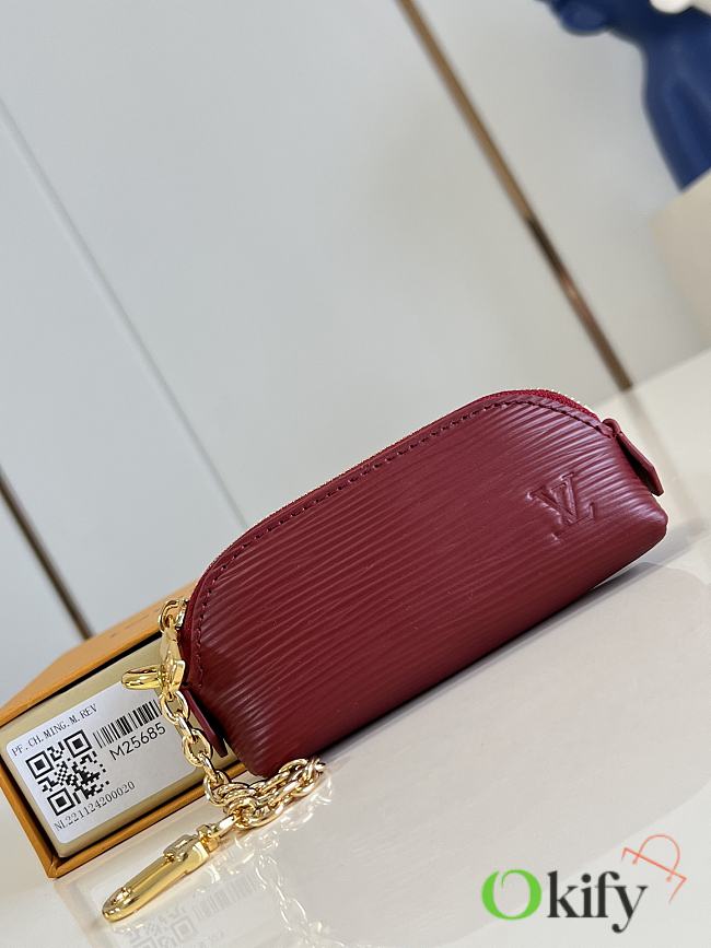 Okify Louis Vuitton Cosmetic Lipstick Pouch In Dark Red Epi M25685 11x6x3.3cm - 1