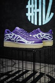 Okify Nike Air Force 1 Low Skeleton Purple Sneakers - 6