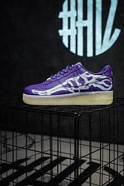 Okify Nike Air Force 1 Low Skeleton Purple Sneakers - 1