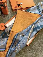 Okify Hermes Skull Night Silk Square Scarf 90x90cm - 5