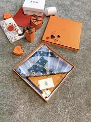 Okify Hermes Skull Night Silk Square Scarf 90x90cm - 3