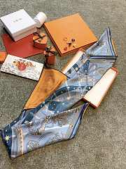 Okify Hermes Skull Night Silk Square Scarf 90x90cm - 2