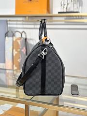 Okify Louis Vuitton Keepall Bandouliere Damier Azur Bag in black N41418 45x20x26cm - 6