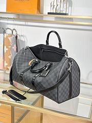 Okify Louis Vuitton Keepall Bandouliere Damier Bag In Black N41416 50x29x23cm - 6