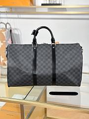 Okify Louis Vuitton Keepall Bandouliere Damier Bag In Black N41416 50x29x23cm - 4