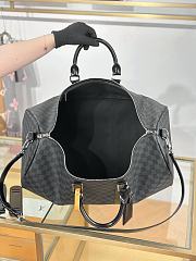 Okify Louis Vuitton Keepall Bandouliere Damier Bag In Black N41413 55x31x26cm - 6