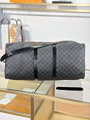 Okify Louis Vuitton Keepall Bandouliere Damier Bag In Black N41413 55x31x26cm - 5