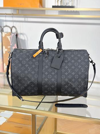 Okify Louis Vuitton Keepall Bandouliere Monogram Bag In Black M40569 45x27x20cm