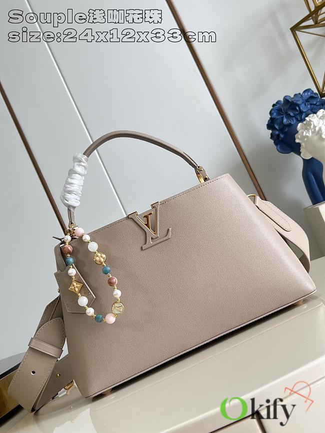 Okify Louis Vuitton Capucines MM Souple Bag In Beige M12929 33x24x12cm - 1