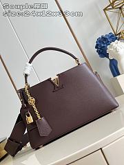 Okify Louis Vuitton Capucines MM Souple Bag In Dark Brown M12927 33x24x12cm - 1