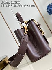 Okify Louis Vuitton Capucines MM Souple Bag In Dark Brown M12927 33x24x12cm - 6