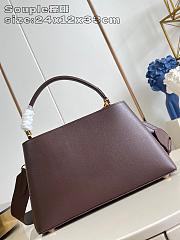 Okify Louis Vuitton Capucines MM Souple Bag In Dark Brown M12927 33x24x12cm - 5